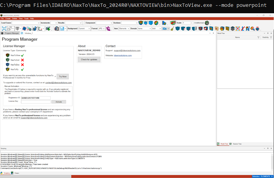 NaxToView launched with --mode powerpoint, embedded in PowerPoint interface