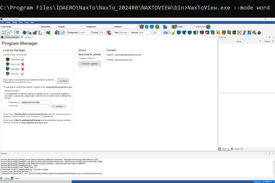 NaxToView launched with --mode word, embedded in Word interface
