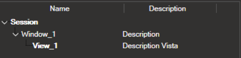 Session Tree expanded to show a session node containing windows, each with multiple views
